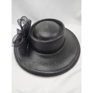 Arlin Womans Black Poly Hat With Bow